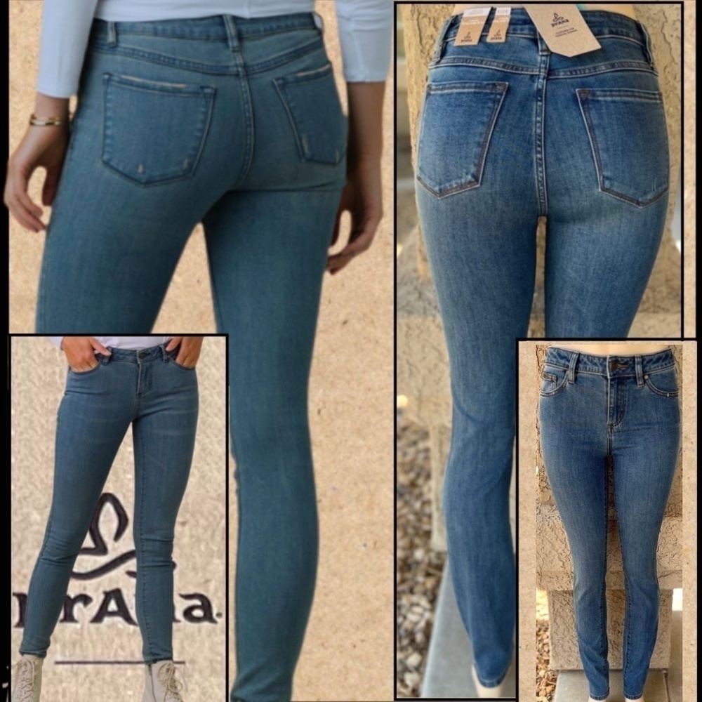 PrAna Mid Rise Skinny Organic Cotton Jeans US Size 10 RG 30W x 31 INSEAM